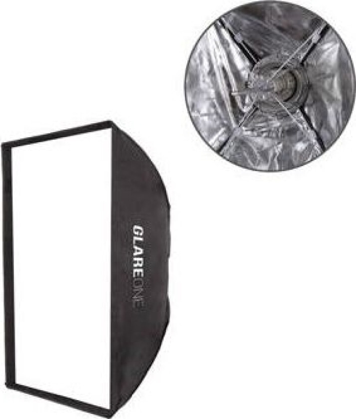 Glareone Rektangulær Softbox Glareone Hurtigmontering Easy Fold 60X90cm