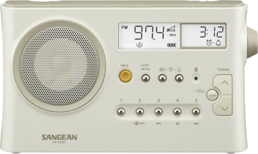 Sangean Pr-D4 Bt Tischradio Kw, Mw, Lw, Fm Bluetooth® Pastell-Cremeweiss (Matt) (A500491)