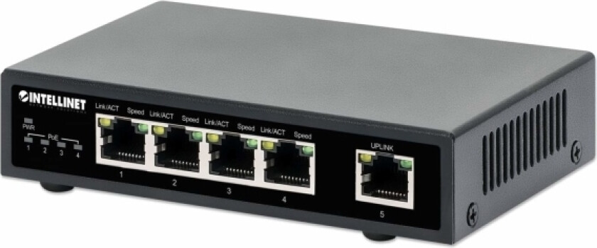 Intellinet 561839, Gigabit Ethernet (10/100/1000), Strøm Over Ethernet (Poe)