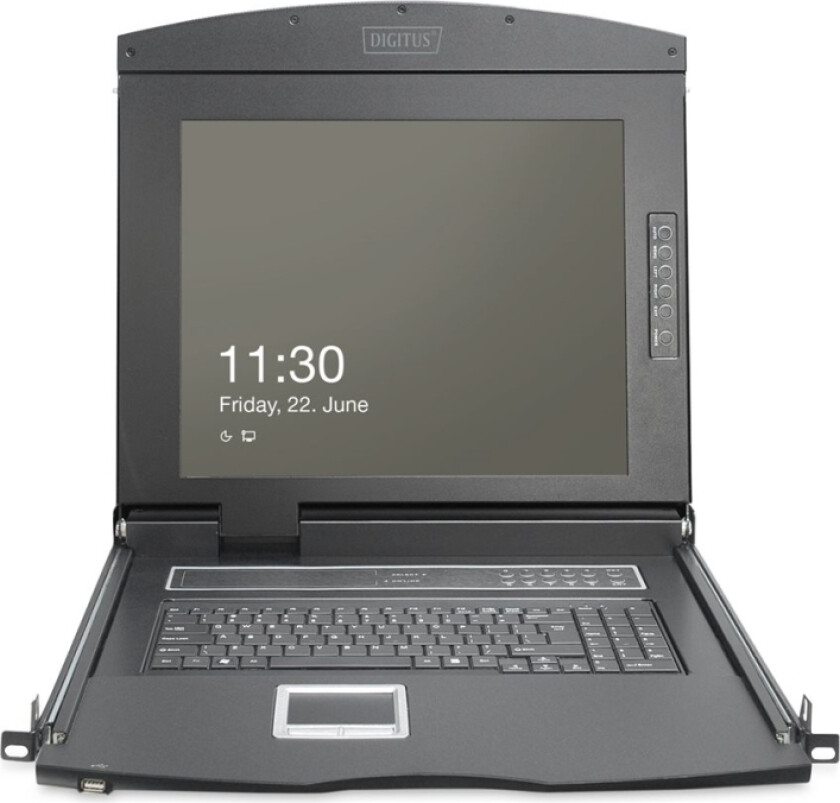 - Kvm-Konsoll Med Kvm-Svitsj - 16 Porter - Tysk - 19" - Kan Monteres I Rack - 1920 X 1080 Full Hd (1080P) @ 60 Hz - 1000:1 - Svart, Ral 9005