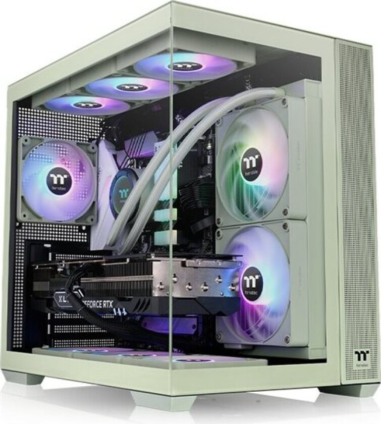 View 380 Tg Argb - Mid Tower - Atx - Sidepanel Med Vindu (Herdet Glass) - Ingen Strømforsyning (Ps/2) - Matcha-Grønn - Usb/Lyd