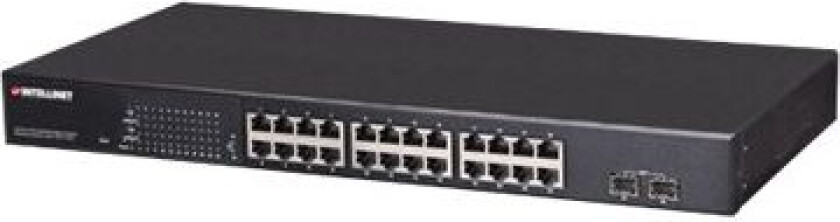 Intellinet 24-Port Gigabit Ethernet Poe+ Web-Managed Switch With 2 Sfp Ports, 24 X Poe Ports, Ieee 802.3At/Af Power Over Ethernet (Poe+/Poe), 2 X Sfp
