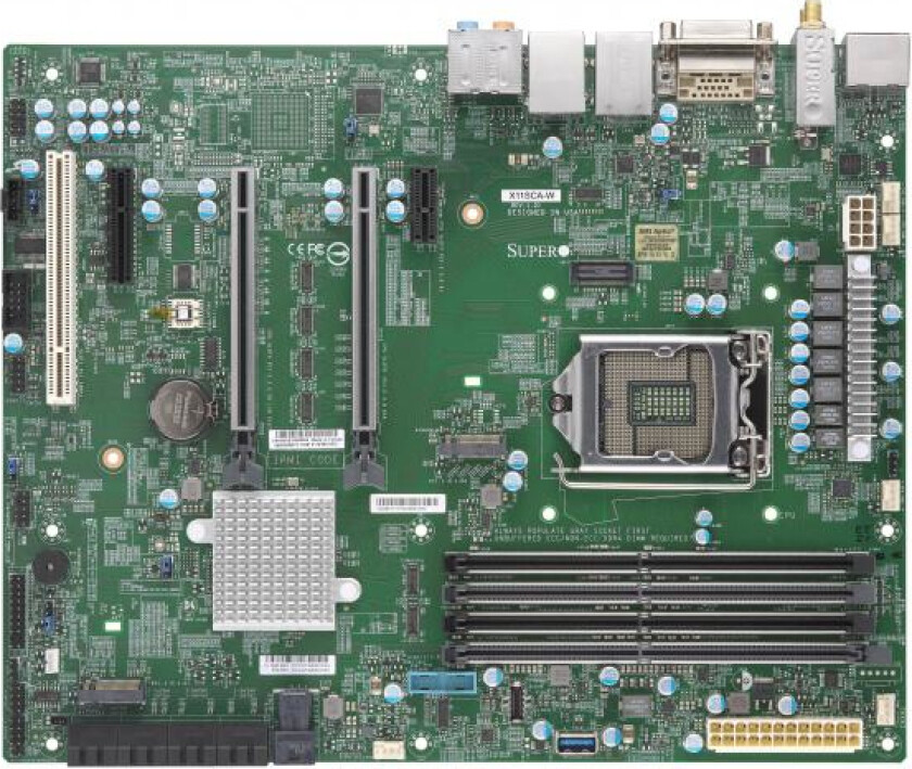 Supermicro X11sca-W, Intel, Lga 1151 (Pinne H4), Intel® Celeron®, Intel® Core™ I3, Intel® Core™ I5, Intel® Core™ I7, Intel® Core™ I9,..., Ddr4-Sdram