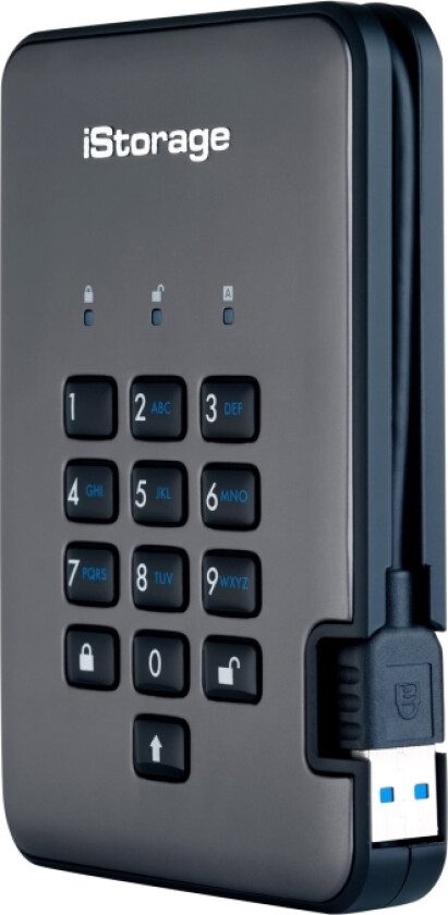 Istorage Diskashur Pro² - Harddisk - Kryptert - 4 Tb - Ekstern (Bærbar) - Usb 3.1 - Fips 197, 256-Bits Sha, 256-Bit Aes-Xts - Taa-Samsvar