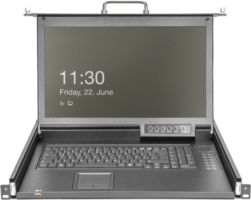 - Kvm-Konsoll Med Kvm-Svitsj - 1 Porter - Tysk - 17" - Kan Monteres I Rack - 1920 X 1080 Full Hd (1080P) @ 60 Hz - 1000:1 - Svart, Ral 9005