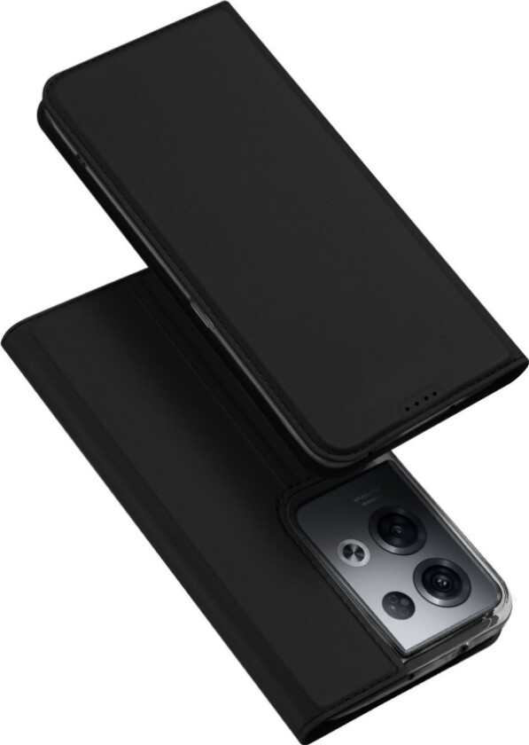 Skin Pro-Deksel Til Oppo Reno 8 Pro-Deksel Med Klaff Kort Lommebokstativ Sort