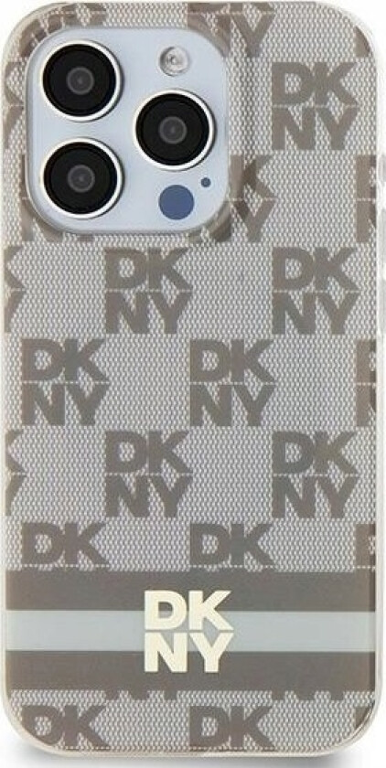 Dkny Dkny Dkhmp14shcptse Iphone 14 / 15 / 13 6.1" Beowy/Beige Hardcase Iml Checkered Mono Pattern & Printed Stripes Magsafe