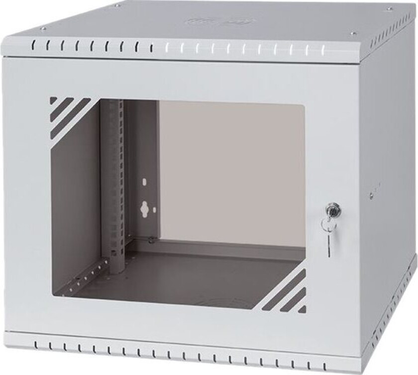 Netrack Eco-Line - Rack Skap - 450 Mm, Glass Door - Veggmonterbar - Grå, Ral 7035 - 9U - 19"