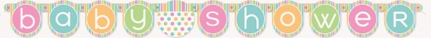 Pastell babyshower banner i papp