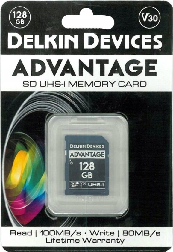 Minnekort Delkin Sd Advantage 660X Uhs-I U3 (V30) R100/W80 128Gb