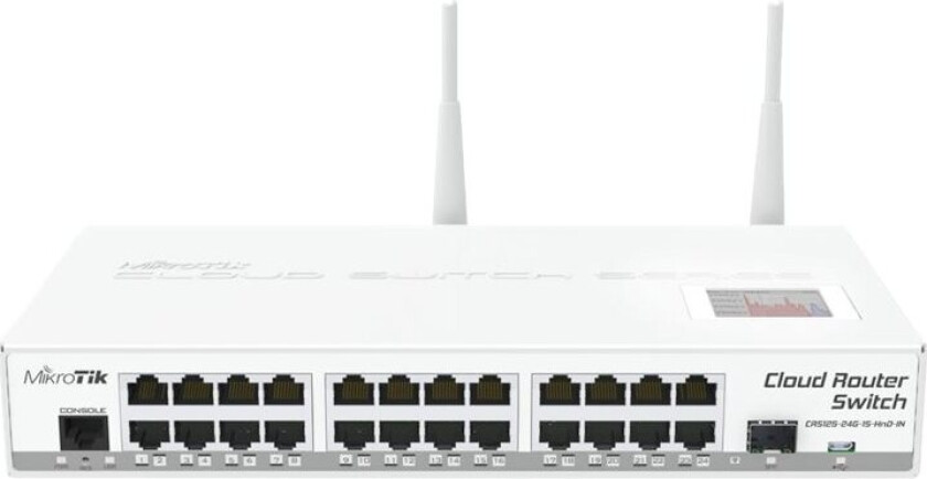 Mikrotik Cloud Router Switch Crs125-24G-1S-2Hnd-In - Switch - L3 - Styrt - 24 X 10/100/1000 + 1 X Sfp - Stasjonær - Dc-Strøm