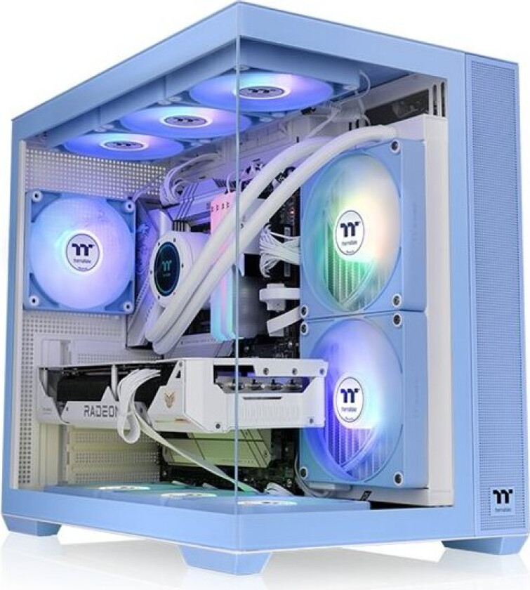View 380 Tg Argb - Mid Tower - Atx - Sidepanel Med Vindu (Herdet Glass) - Ingen Strømforsyning (Atx) - Hydrangea Blue - Usb/Lyd