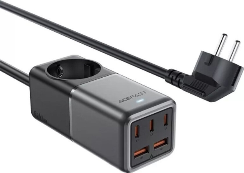 Lader Z2 Nettlader / Strømskinne, Gan, 3Xusb-C, 2Xusb-A, 75W (Svart)