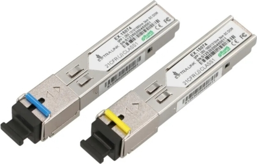 Extralink - Sfp (Mini-Gbic) Transceivermodul - Sonet - Wdm - Sc-Enkeltmodus - Opp Til 3 Km - Oc-24 Lr-1 - 1310 Nm / 1550 Nm (En Pakke 2)