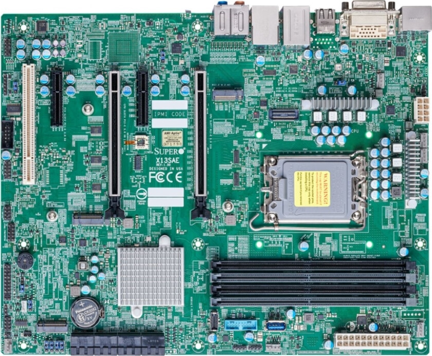 Supermicro X13sae - Hovedkort - Atx - Lga1700-Sokkel - W680 Chipset - Usb 3.2 Gen 1, Usb 3.2 Gen 2, Usb-C Gen 2X2 - Gigabit Lan, 2.5 Gigabit Lan - In