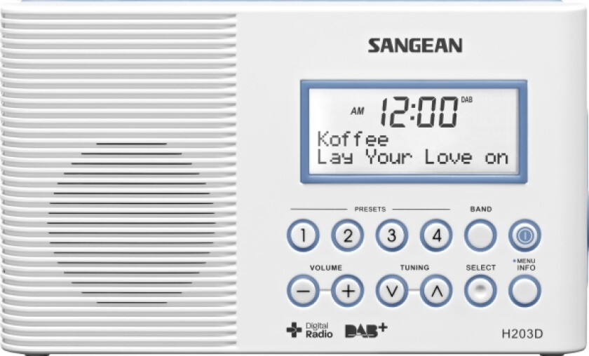 Sangean H203d, Personlig, Digital, Dab, Fm, 174 - 240 Mhz, Ct, Ps, Pty, Rt, 0,45 W