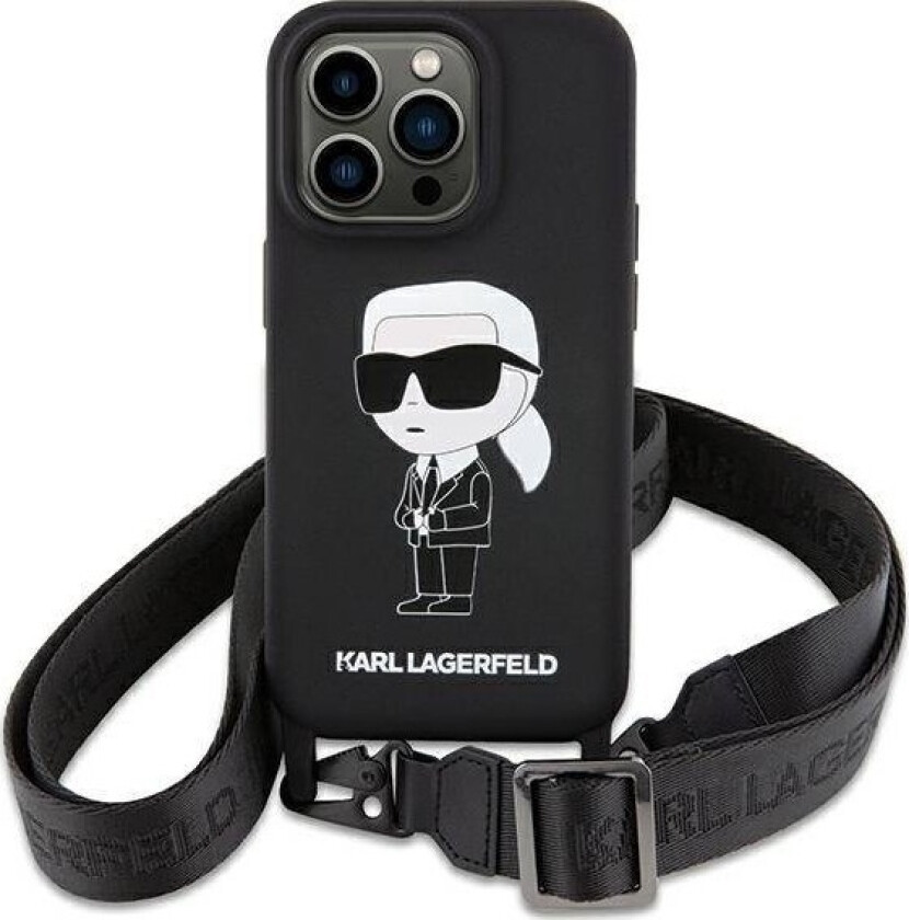 Klhcp15sscbsknk Iphone 15 6.1" Hardcase Czarny/Black Crossbody Silicone Ikonik
