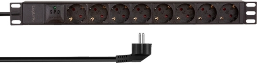 Logilink 19" Strømskinne 8-Fold, Overspenningsvern - For Markedet: D / Nl / A / L - 1 Stk (Pdu8c04)