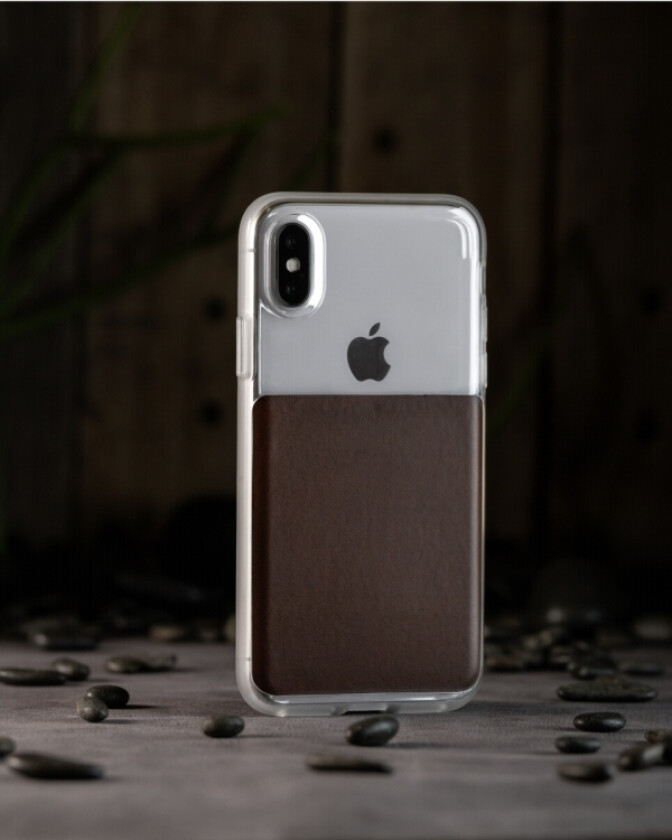 Case Clear Leather Brown Iphone X/Xs