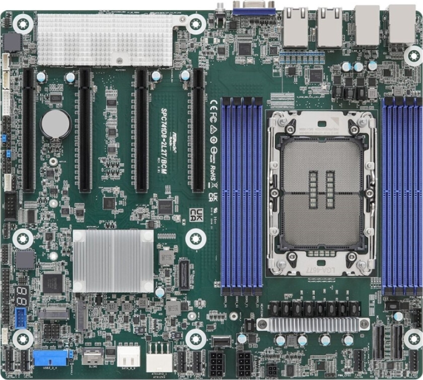 Asrock Rack Spc741d8-2L2t/Bcm - Hovedkort - Ssi Ceb - Lga4677 Socket-E - Intel C741 Chipset - Usb 3.2 Gen 1 - 2 X 10 Gigabit Lan, 2 X Gigabit Lan - I
