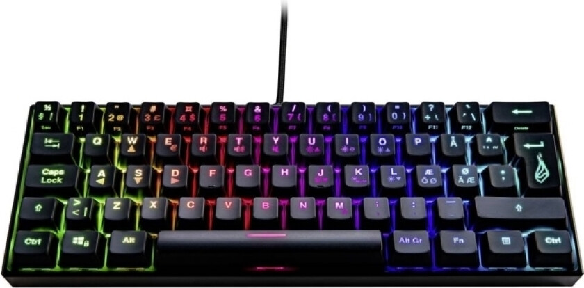 Surefire Gaming Kingpin M1 - Gamingtastatur - Bagbelyst (Rgb) - Kabel (Usb) - Nordisk Layout - 60% - Sort