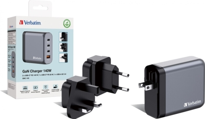 Gnc-140 Gan Charger 140W With 2Xusb Pd 140W 1Xusb Pd 20W 1X Usb-A Qc 3.0 Eu/Uk/Us