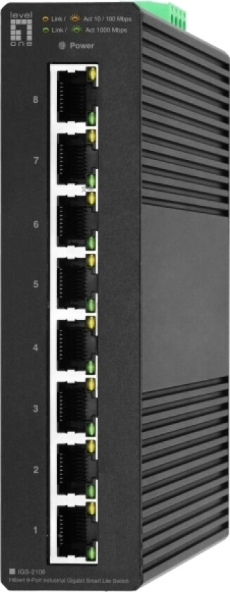 Levelone Igs-2108, Hanterad, L2, Gigabit Ethernet (10/100/1000), Full Duplex