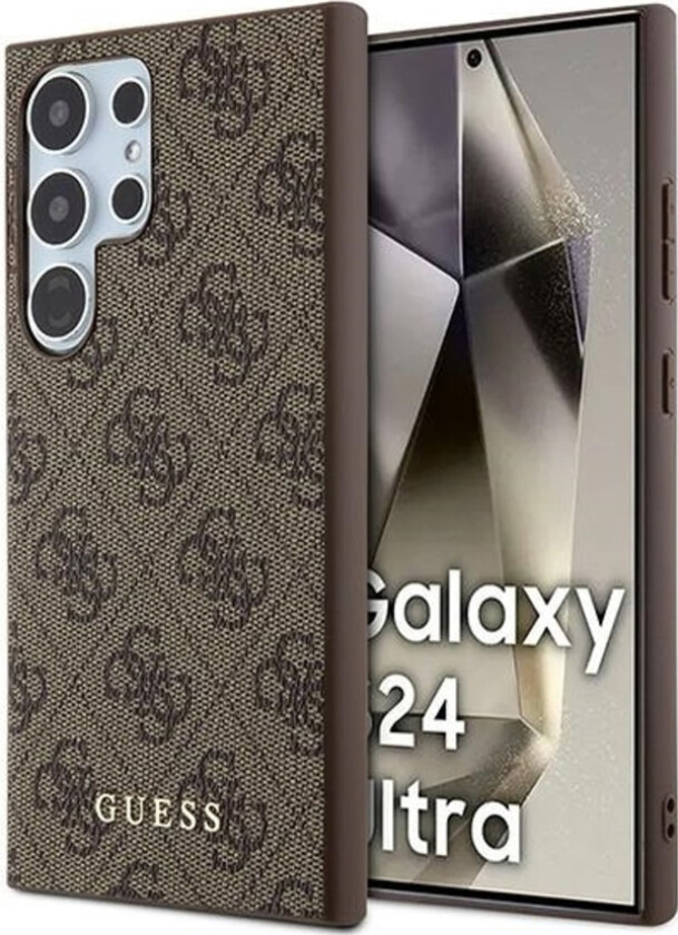 4G Metal Gold Logo Deksel Til Samsung Galaxy S24 Ultra - Brun