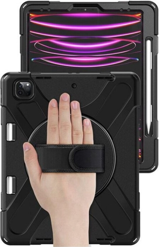 Estuff Chicago - Beskyttelsesboks For Nettbrett - Silikon, Polykarbonat - Svart - 12.9" - For Apple 12.9-Inch Ipad Pro (3. Generasjon, 4. Generasjon,