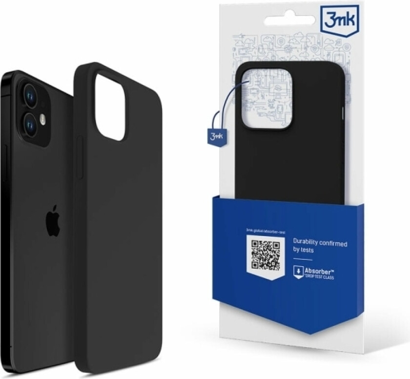 3Mk Silicone Case, Iphone 12 Mini, Svart