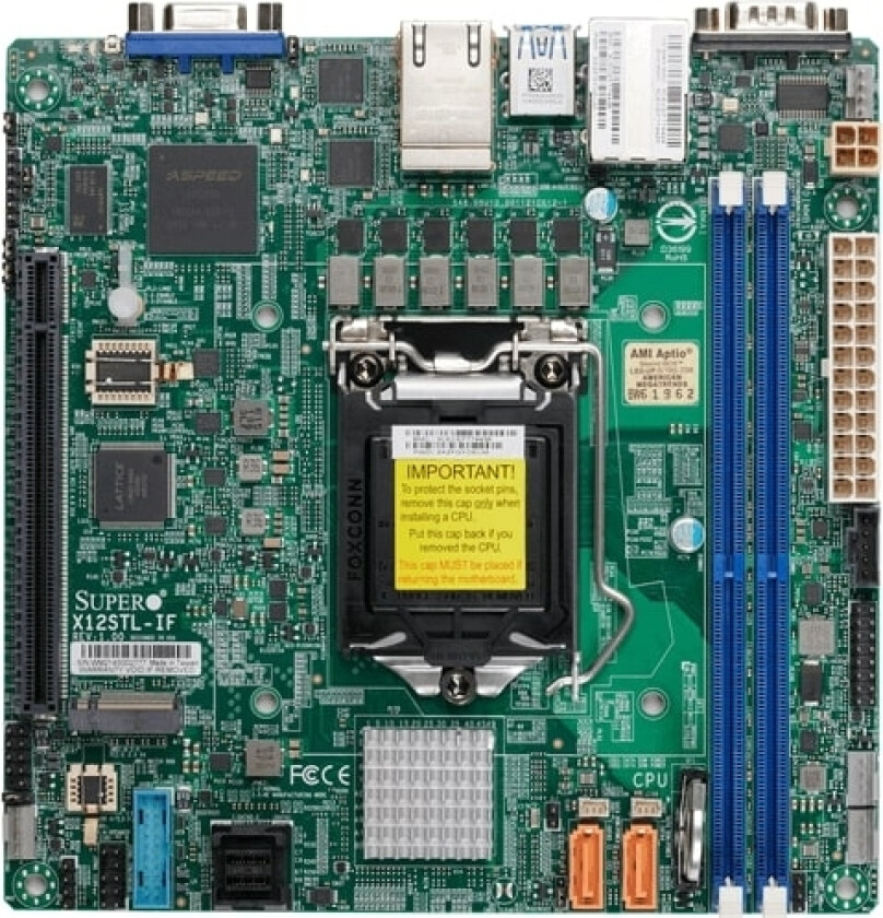 Super Micro Supermicro X12stl-If - Motherboard - Mini-Itx - Lga1200-Sockel - C252 Chipsatz - Usb 3,2 Gen 1 - 2 X Gigabit Lan - Onboard-Grafik (Mbd-X1