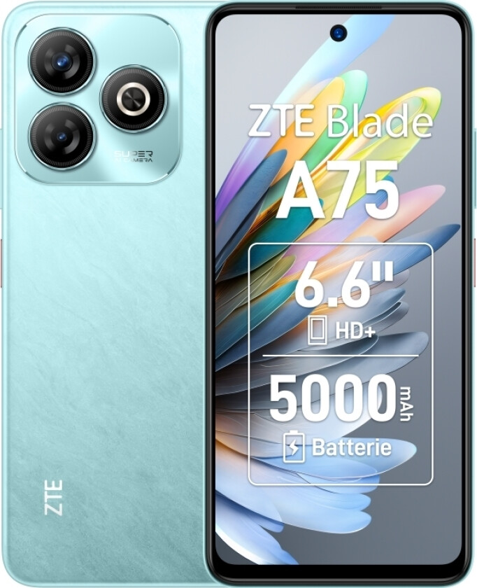 Zte Blade A75, 16,8 Cm (6.6"), 4 Gb, 128 Gb, 50 Mp, Android 9.0, Grön