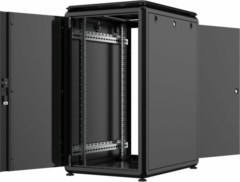 By Logon - Rack Skap - 600 X 800 Mm, Data Line - Free-Standing - Svart, Ral 9005 - 20U - 19"