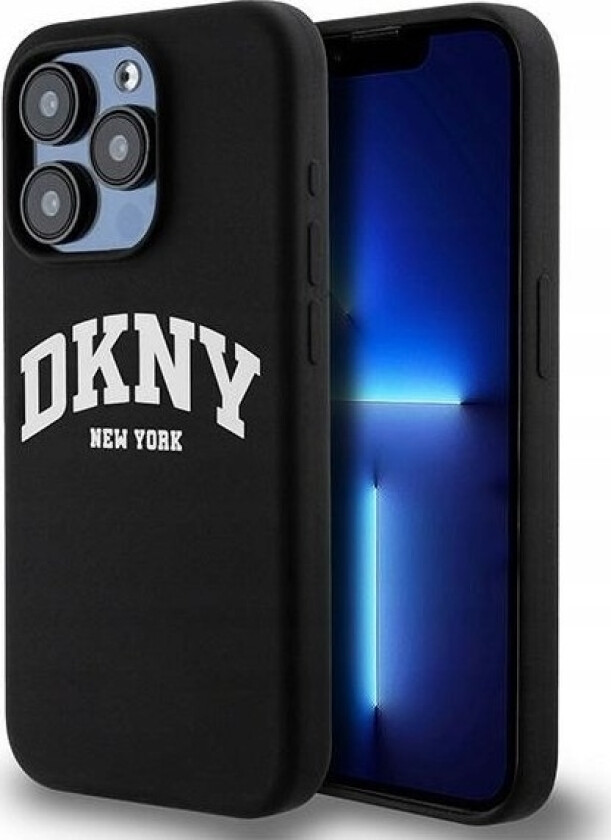 Dklas Dkny Dkhmp15lsnyach Iphone 15 Pro 6.1" Juoda/Juodas Hardcase Liquid Silicone Baltas Printed Logo Magsafe