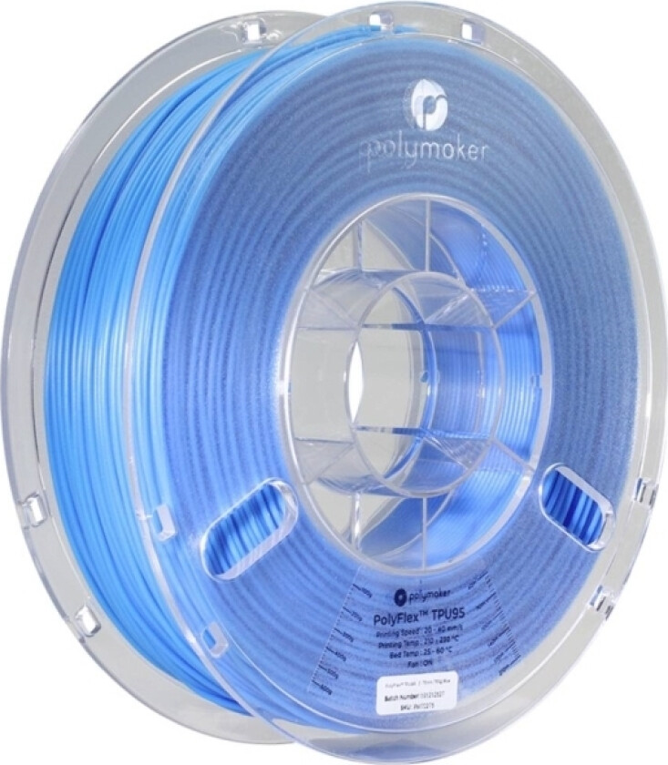 Polymaker Pd01005 Polyflex Tpu-95A Filament Tpu Fleksibel 1.75 Mm 750 G Blå 1 Stk