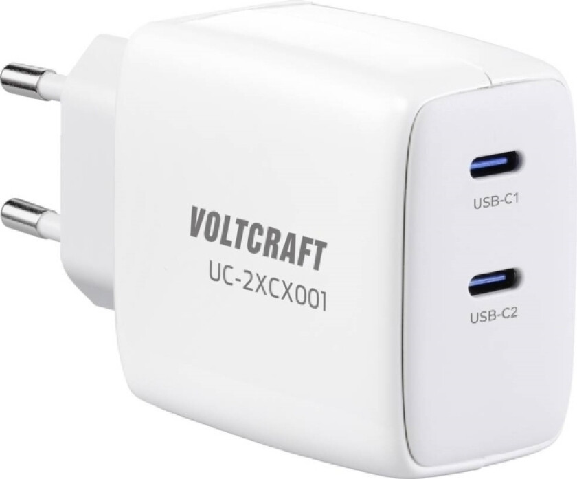Voltcraft Gan Vc-13091940 Usb-Lader Innendørs Utgangsstrøm (Maks.) 3,25 A 2 X Usb-C® (Vc-13091940)