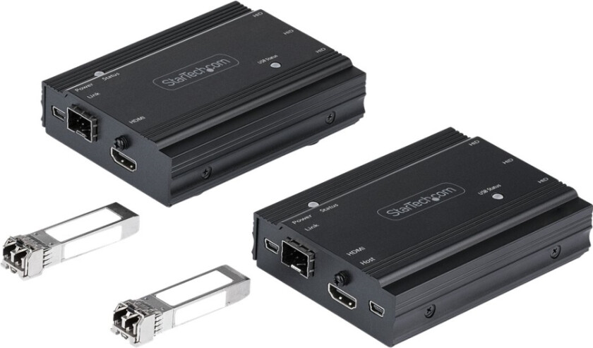 Startech.Com 4K Hdmi Kvm Extender Over Fiber, Hdmi Video & Usb Over Fiber, Up To 984Ft/300M (Multimode), 10G Mmf Sfp+ Modules, Remote Kvm Switch/Cons