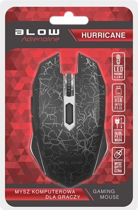 Blow Adrenaline Hurricane - Mus - Optisk - 6 Knapper - Kablet - Usb - Blister