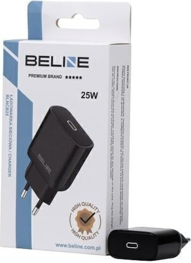 Vegglader 25W Gan Usb-C Pd 3.0 Uten Kabel, Sort