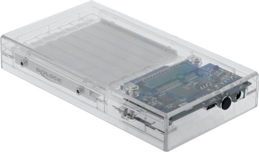 Delock External Dual Enclosure For 2 X 2.5" Sata Hdd / Ssd With Usb Type-C - Drevkabinett - 2.5" - Sata 6Gb/S - Usb 3.2 (Gen 1) - Gjennomsiktig