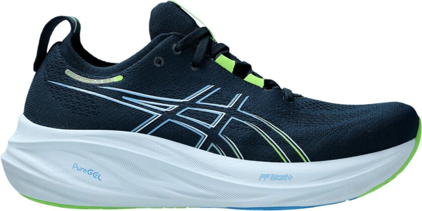 Asics Gel-Nimbus 26, løpesko, herre Blue/electric Lime