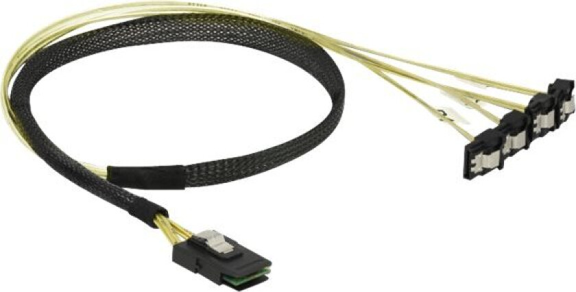 Delock - Sata/Sas-Kabel - Sas 6Gbit/S - Mini Sas (Sff-8087) (P) Til Sata (R) Vinklet - 50 Cm