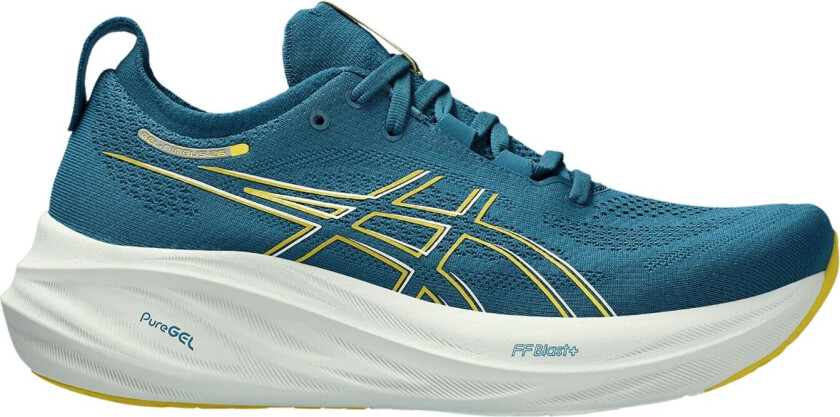 Asics Gel-Nimbus 26, løpesko, herre Evening Teal/Mustard