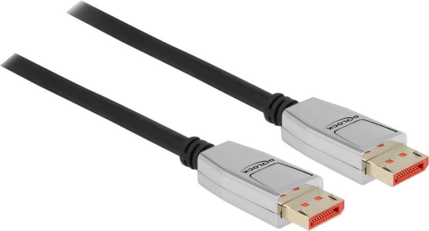 Delock - Displayport-Kabel - Displayport (Hann) Til Displayport (Hann) - Displayport 1.4 - 3 M - Støtte For 8K Uhd (7680 X 4320) - Svart