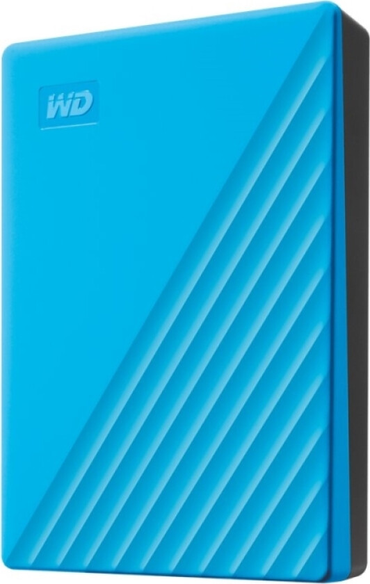 Wd My Passport Wdbpkj0040bbl - Harddisk - Kryptert - 4 Tb - Ekstern (Bærbar) - Usb 3.2 Gen 1 - 256-Bit Aes - Blå