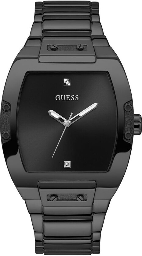 Guess Casual Life, Herreklokke i sort stål med lenke