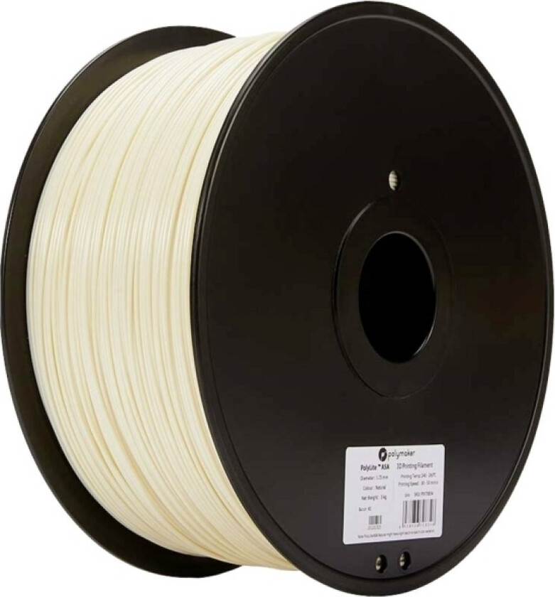 Polymaker 70834 Polylite Filament Asa Uv-Bestandig, Vejrbestandig 1.75 Mm 3000 G Natur, Natural Polylite™ 1 Stk
