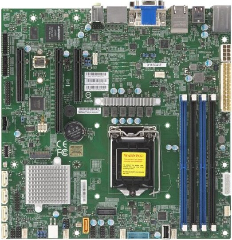 Supermicro X11scz-F - Hovedkort - Mikro Atx - Lga1151 Socket - C246 Chipset - Usb 3.0, Usb 3.1, Usb-C - 2 X Gigabit Lan - Innbygd Grafikk - Hd Audio