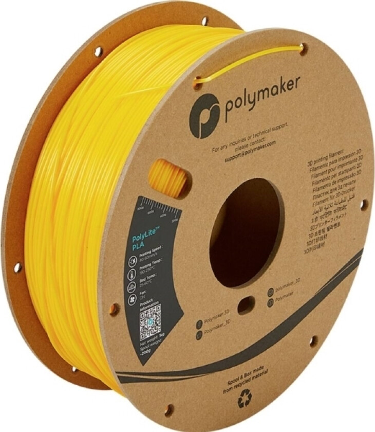 Polymaker Pa02007 Polylite Filament Pla-Plast 1,75 Mm 1000 G Gul 1 Stk.