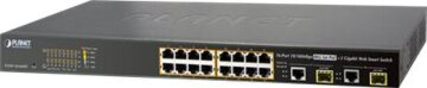 Planet Fgsw-1816Hps - Switch - Styrt - 16 X 10/100 + 2 X Kombo-Gigabit Sfp - Stasjonær